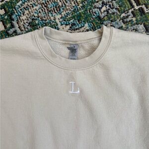 Cream Embroidered Crewneck
